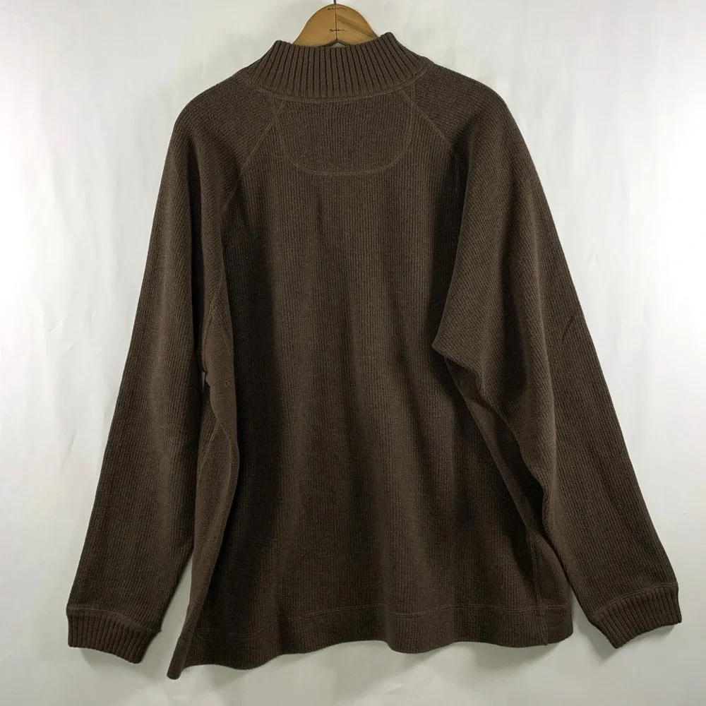 Tommy Bahama Mens 100% Cotton Mock Henley Pullover Sweater Sz XL Coastal Preppy